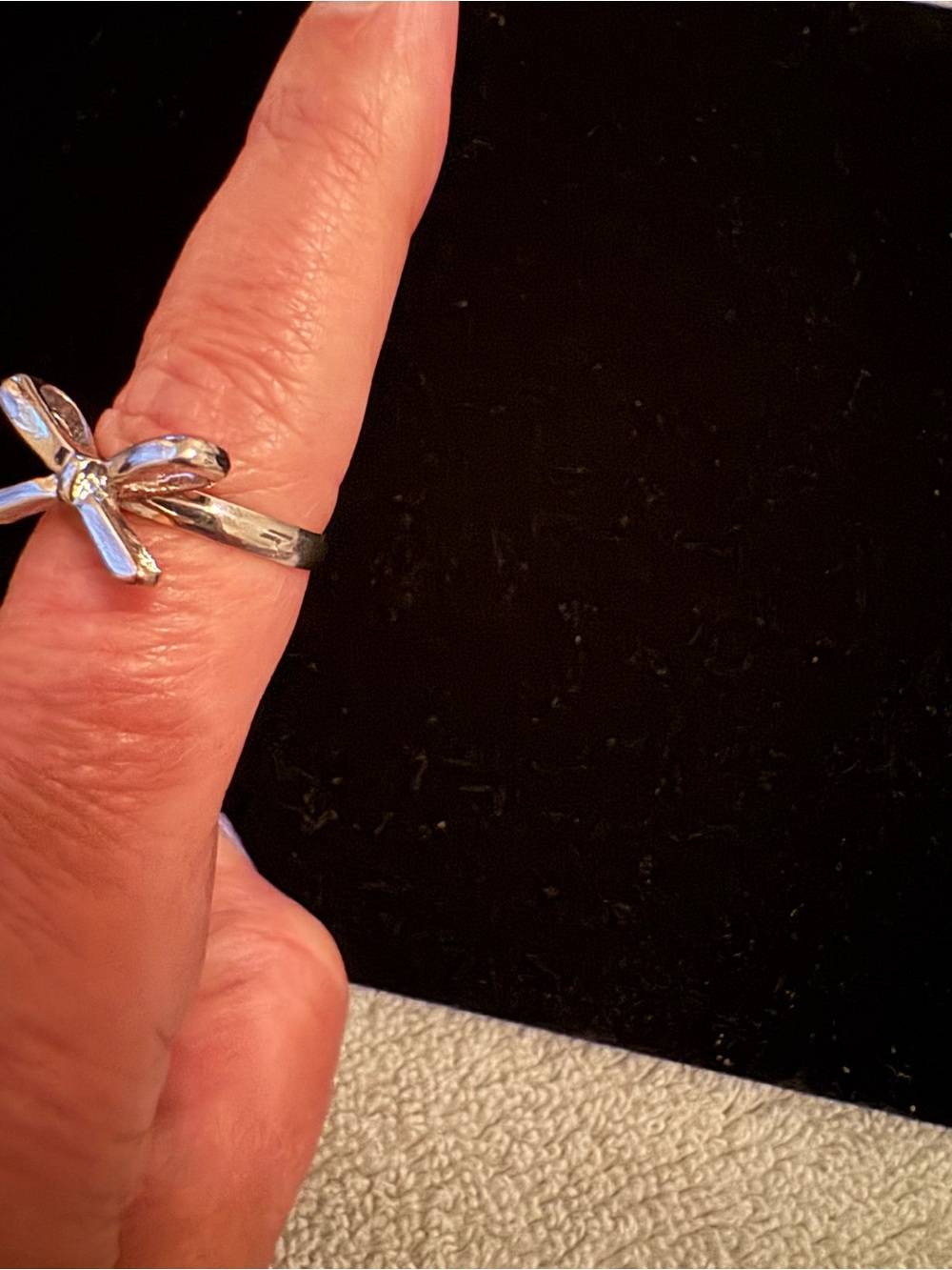 Silver Bow Accent Ring - Silver